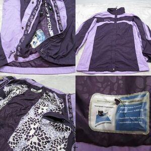 Columbia Jacket Womens XL Purple Colorblock Interchange Full Zip 3 In 1‎ Shell